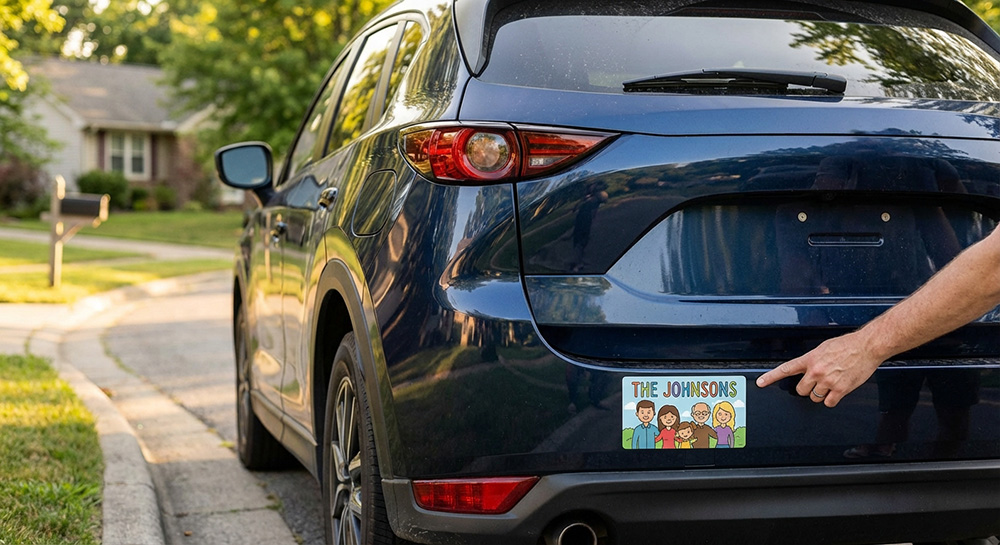 Custom bumper magnet for the Johnsons | Banners.com