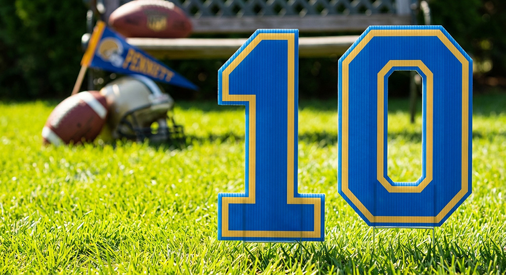 Custom yard numbers for the number 