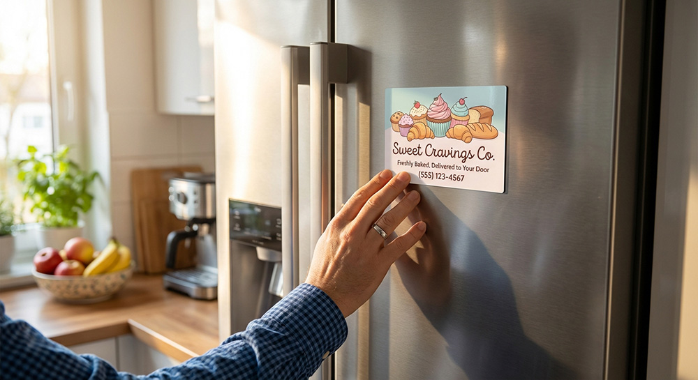 Custom refrigerator magnet for a bakery | Banners.com